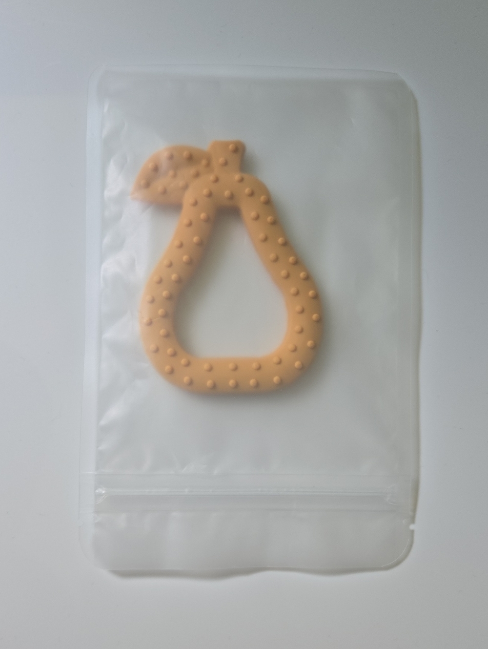 Silicone Pear Baby Teether Toy Textured Infantile Teething Ring for Sore Gums